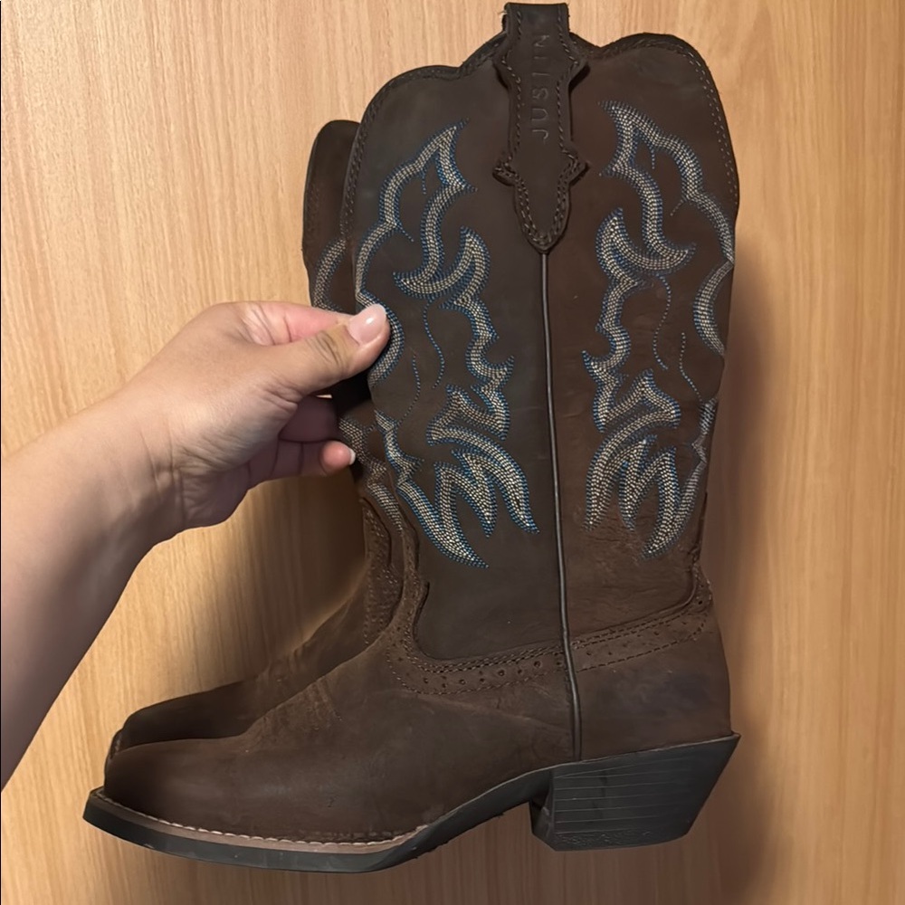 Justin Brown Western Cowboy Boots